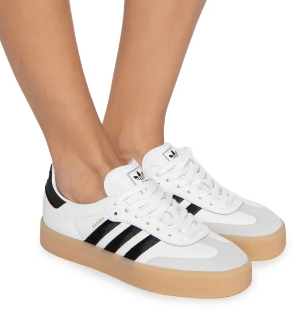 Adidas Women's Samba Classic White Black Sneakers - Picture 2 of 7
